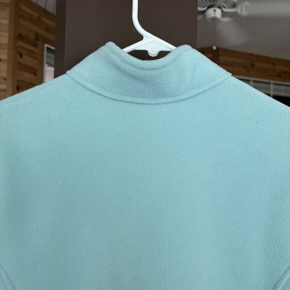 L.L.Bean Fleece Jacket Women L Turquoise Blue Full Zip Outdoors Y2K Preppy Warm - Picture 6 of 9